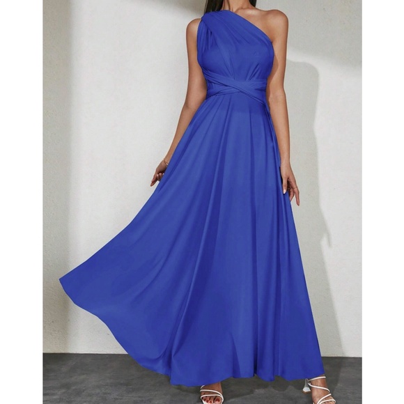 Luxe Light Blue 4 way Adjustable High Waisted Party Evening Occasion Dre… - Picture 2 of 7